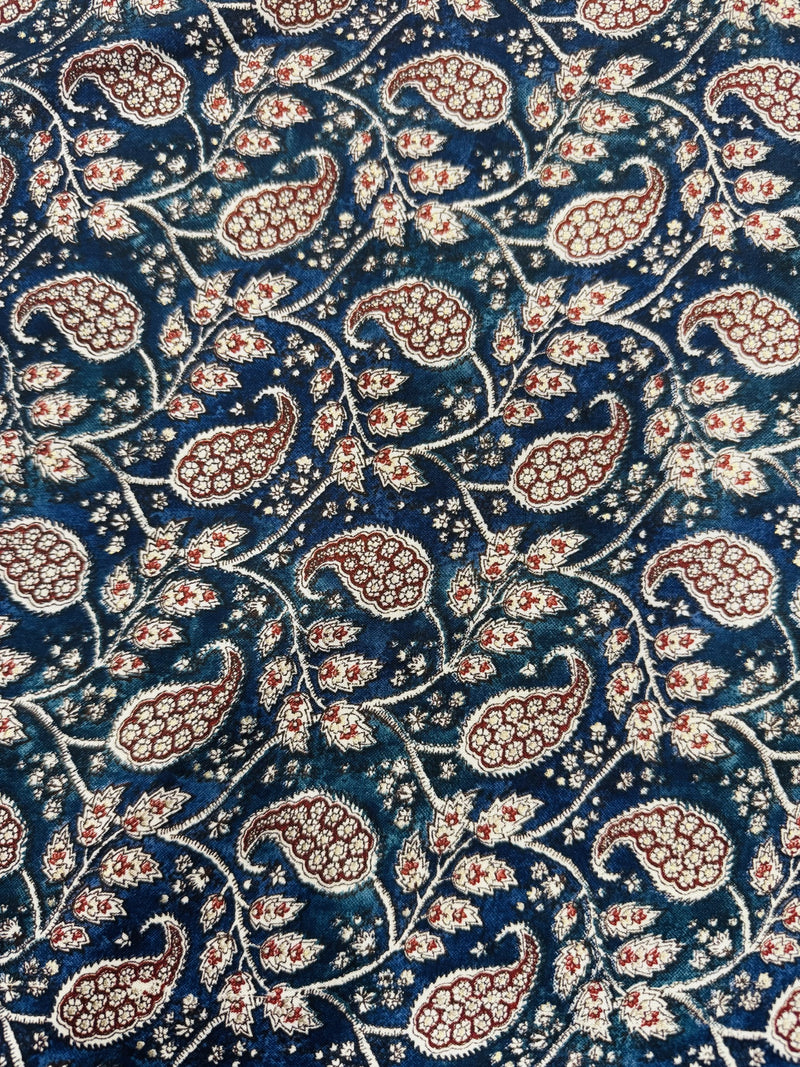 Rayon Navy Paisley
