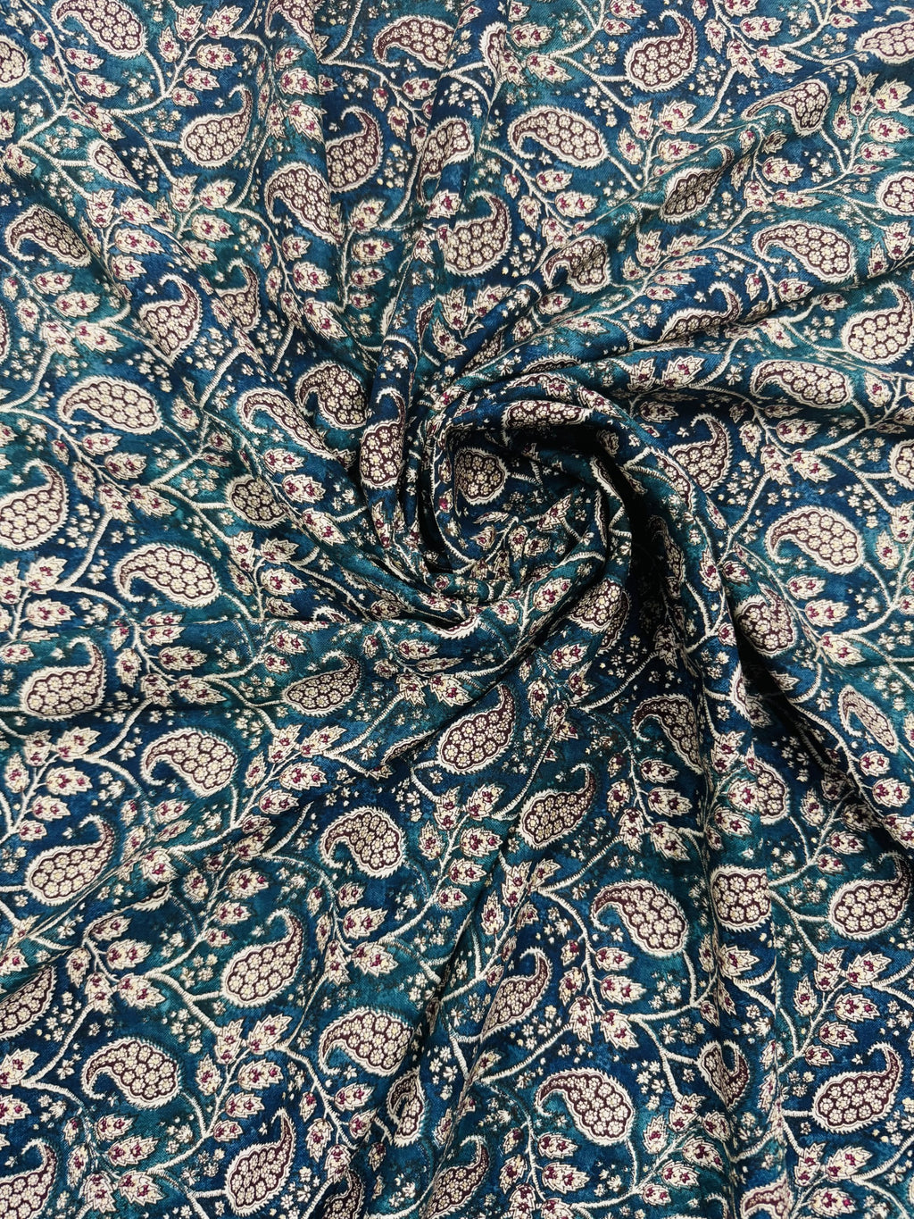Rayon Teal Paisley