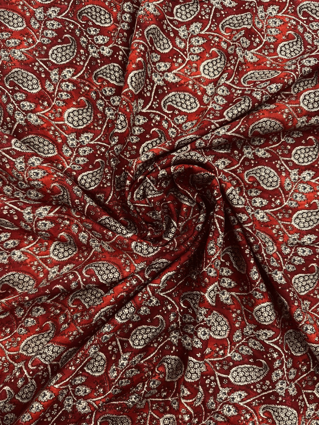 Rayon Maroon Paisley