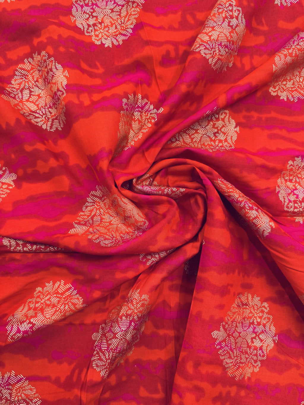 Rayon Red Tie-dye HL