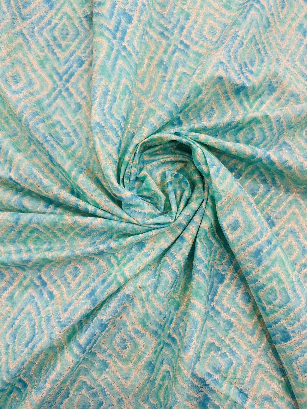 Rayon Turquoise Foil Print