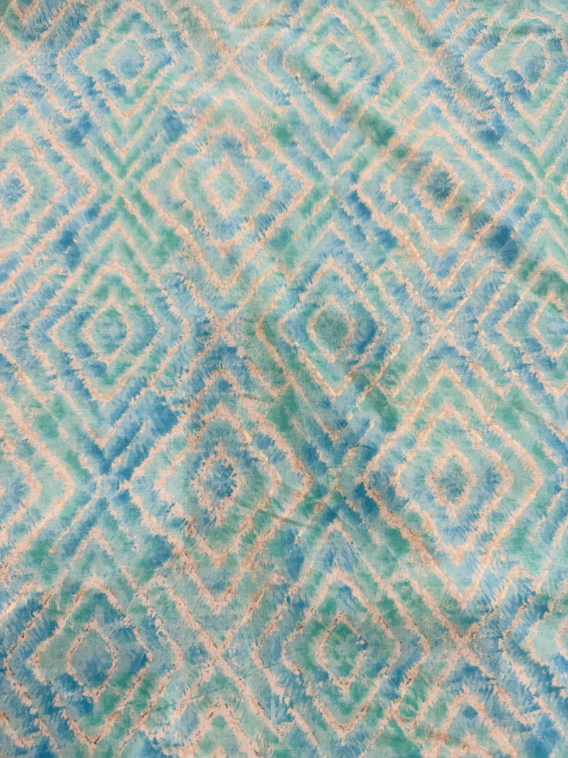 Rayon Turquoise Foil Print