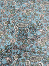 Satin Turquoise Printed