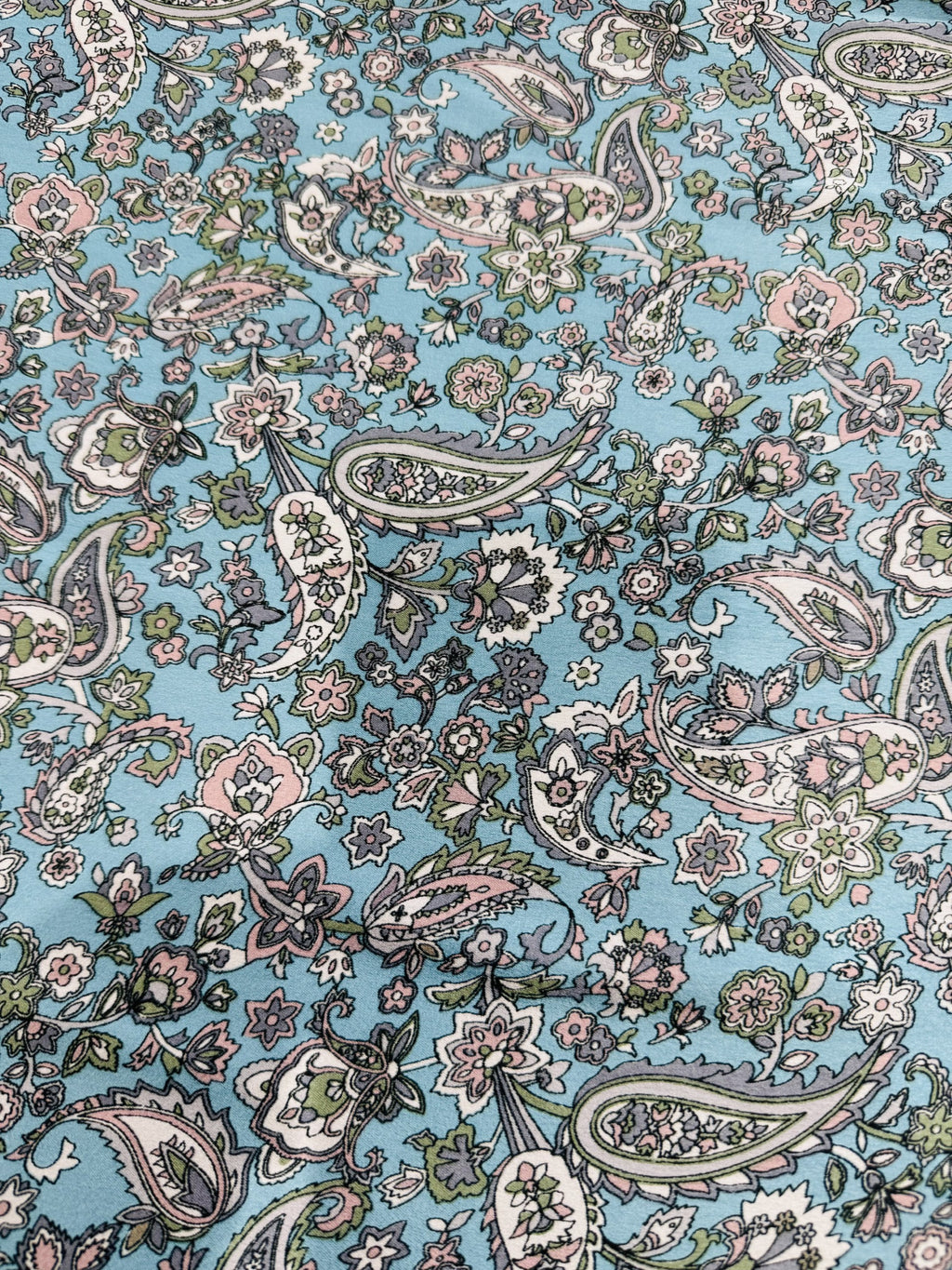 Satin Turquoise Printed