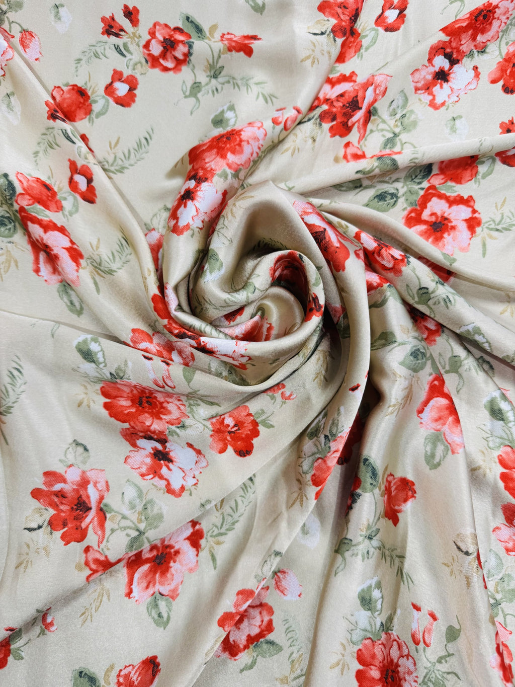 Satin Beige Printed