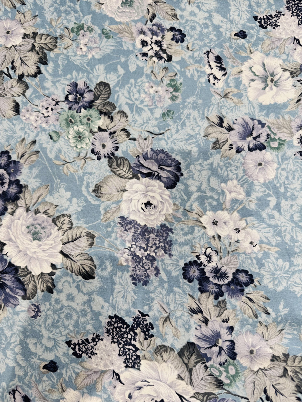 Satin Blue Printed