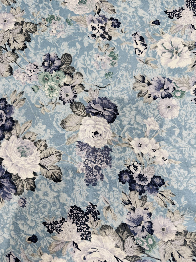 Satin Blue Printed