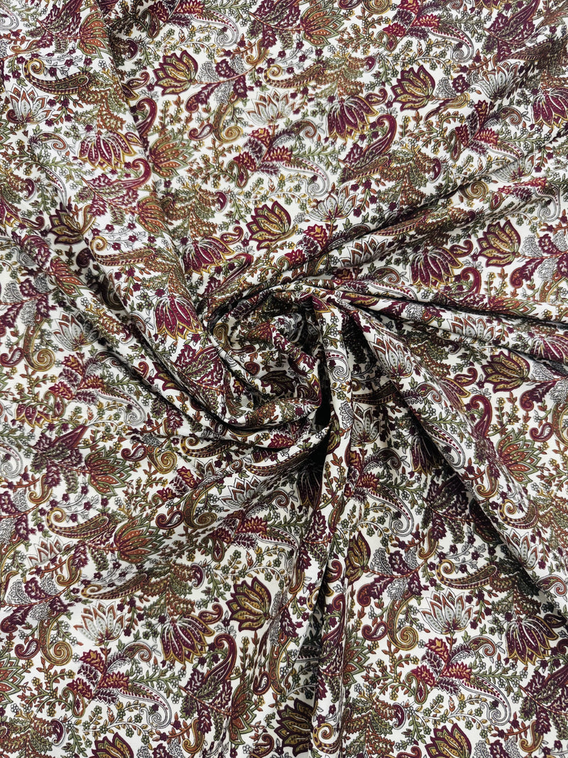 Printed Maroon/Beige