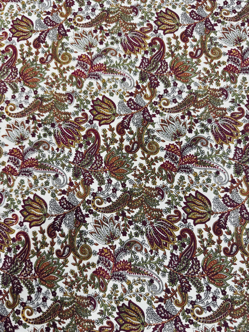 Printed Maroon/Beige