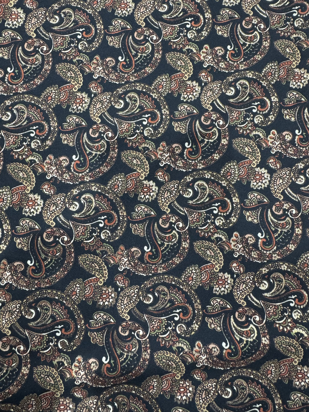 Printed Black Paisley Foil