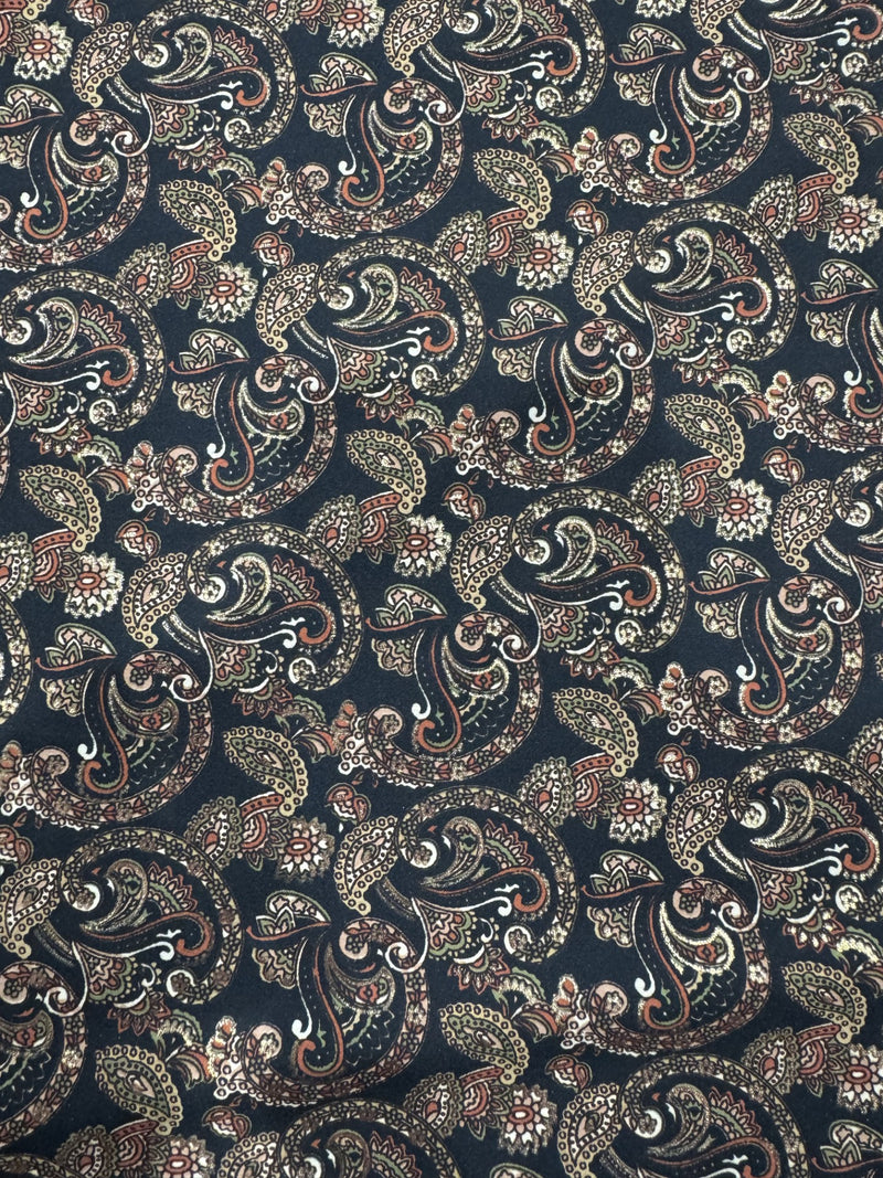 Printed Black Paisley Foil