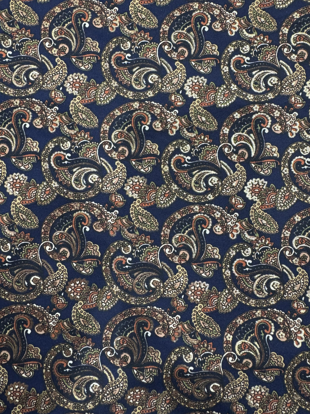 Printed Navy Paisley Foil