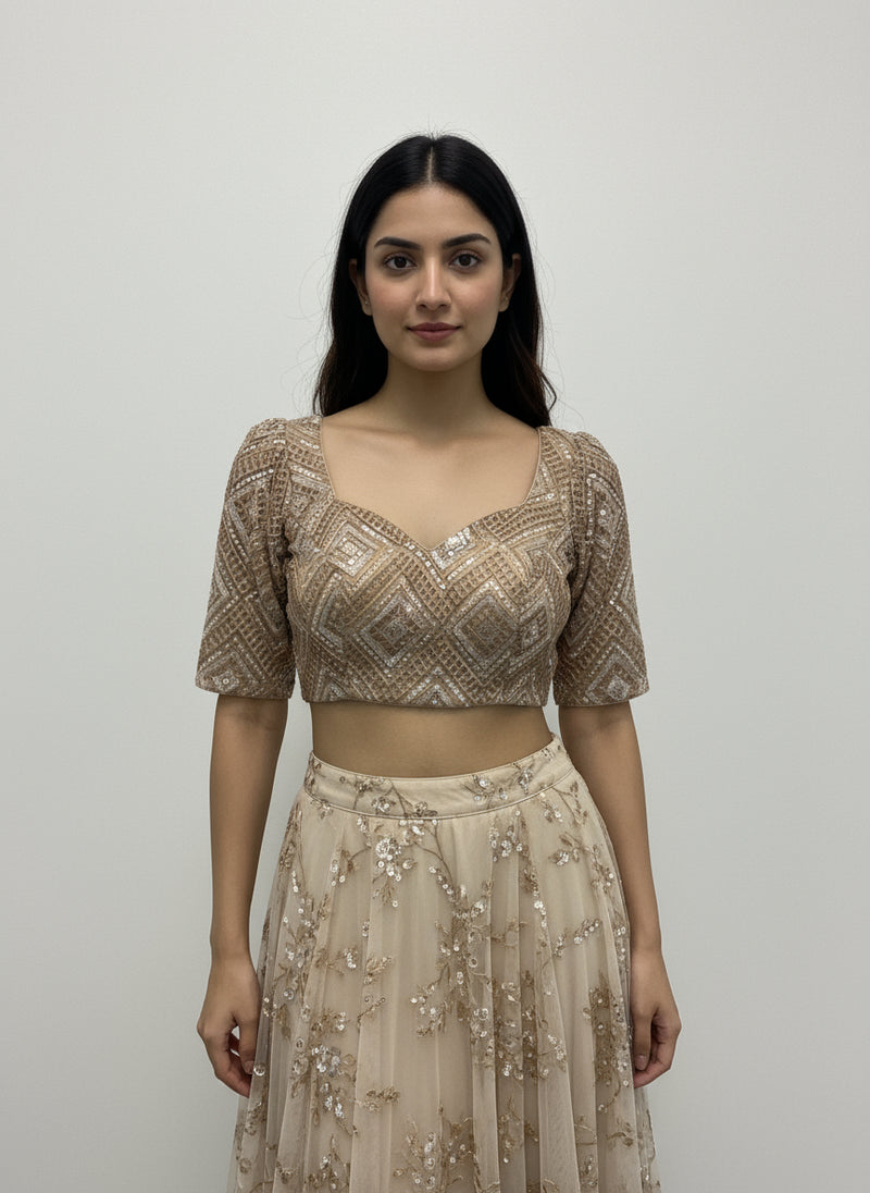 Blouse Gold Embroidered