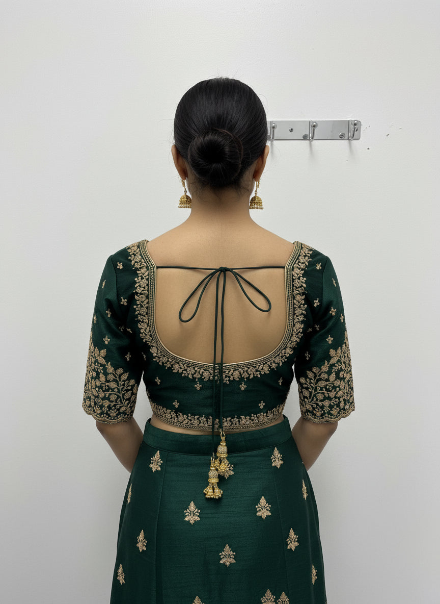 Green Blouse Embroidered