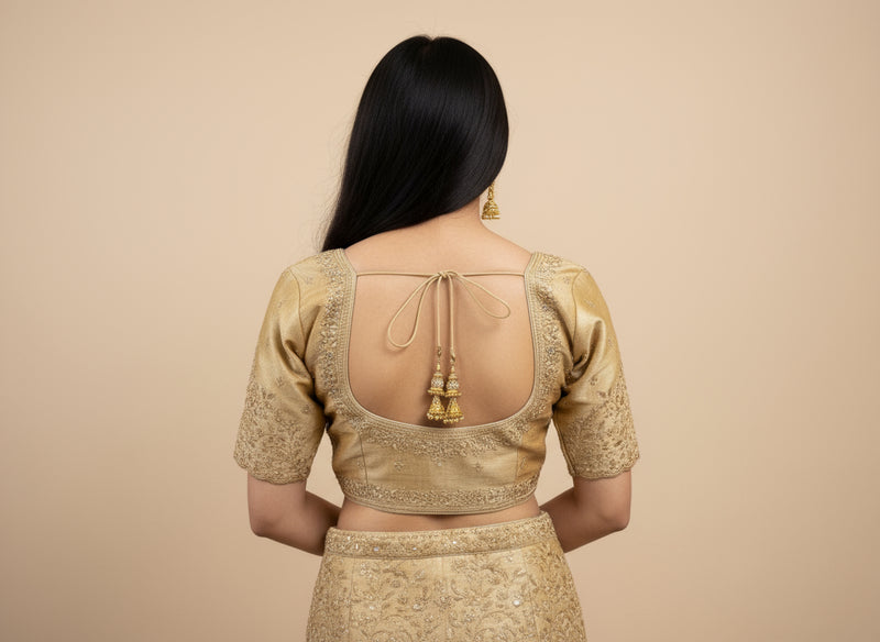 Gold Blouse Embroidered