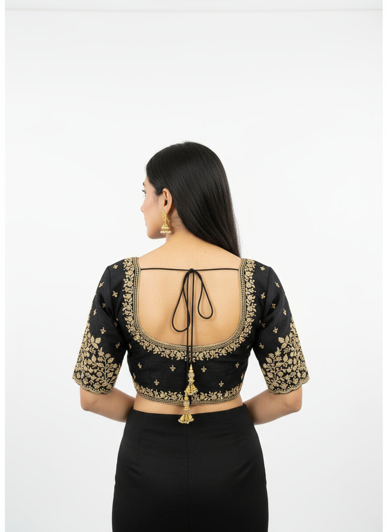 Black Blouse Embroidered