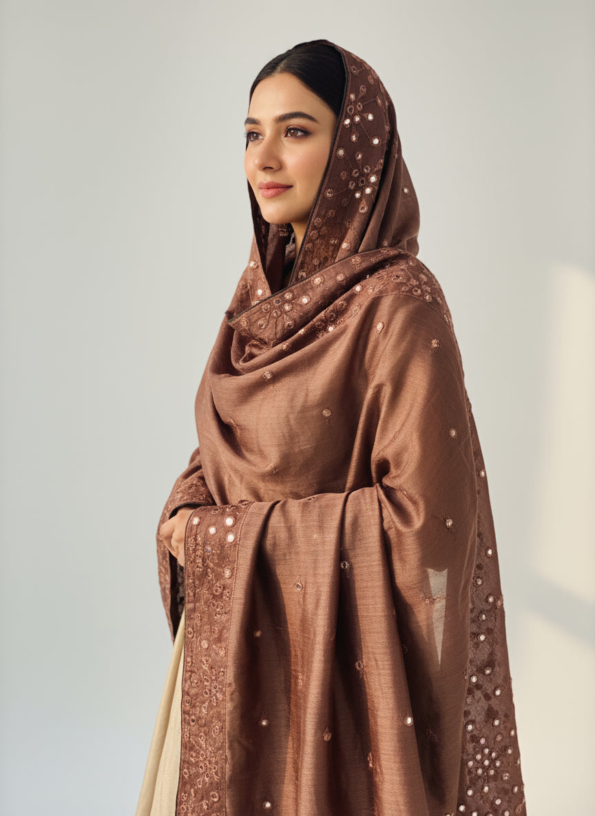 Dupatta Brown/Mirror