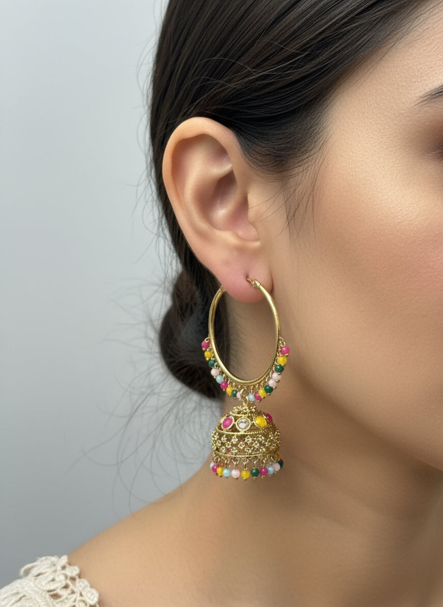 Multi Bali Jhumki Earrings