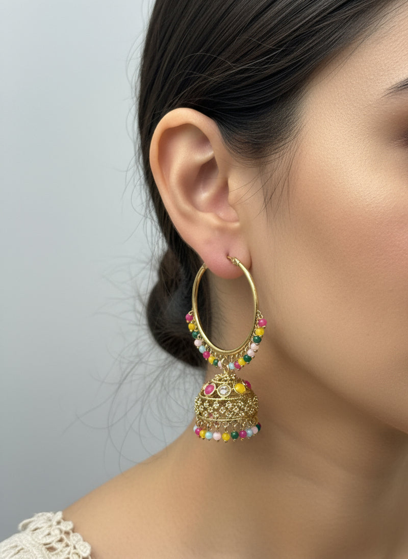 Multi Bali Jhumki Earrings