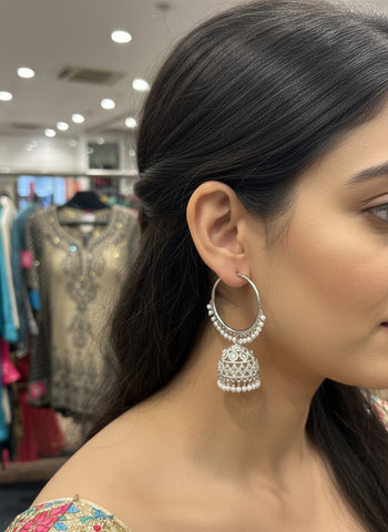 Gold A.D Necklace Set with Topaz Stones, Earrings & Tika