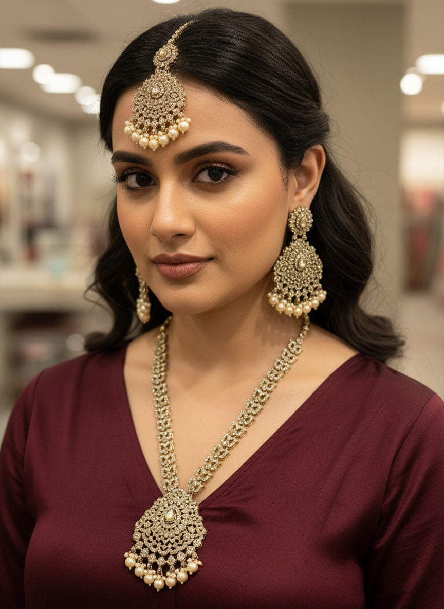 Long Haar LCT Set with Earrings & Tika