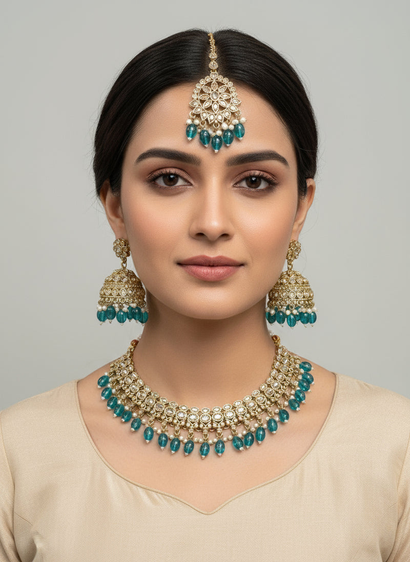 Gold Rama LCT Set with Earrings and Tika