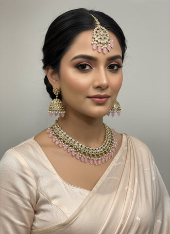 Silver A.D Set with Earrings & Tika