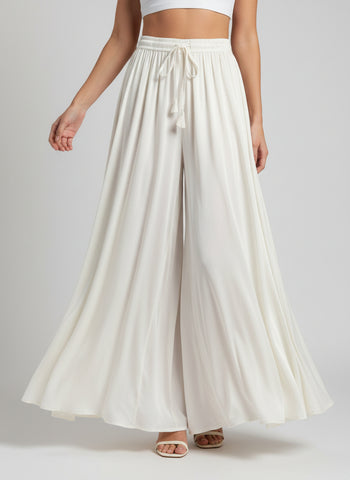 Flared Palazzo with Silver Embroidery