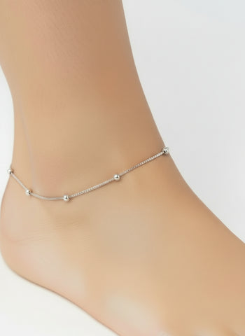 Antique Gold Anklet with Stones (Sold as a Pair)