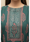 Teal Green Kurti with Stone & Cutdana Neck Work