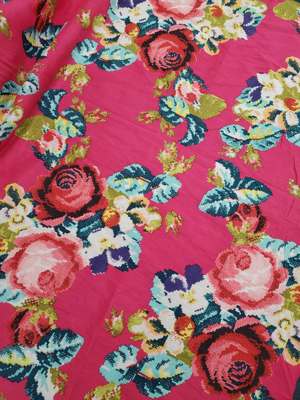 Floral Digital Print (Fuschia)