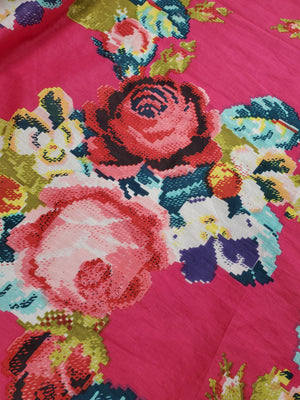 Floral Digital Print (Fuschia)