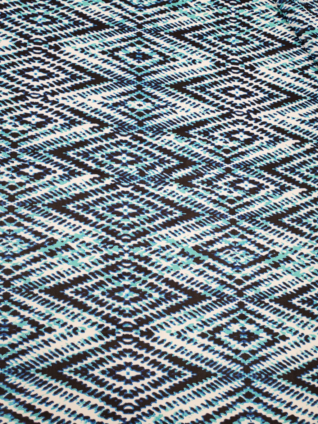 Turquoise & Black Print