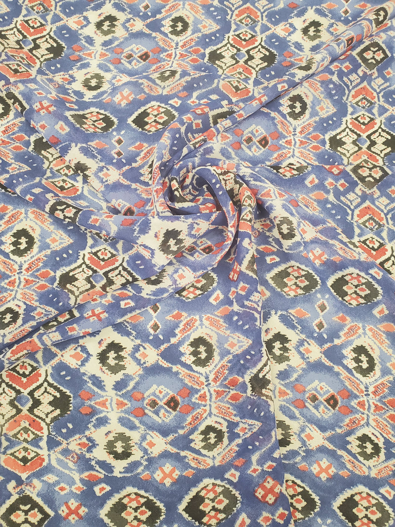 Blue Georgette Print