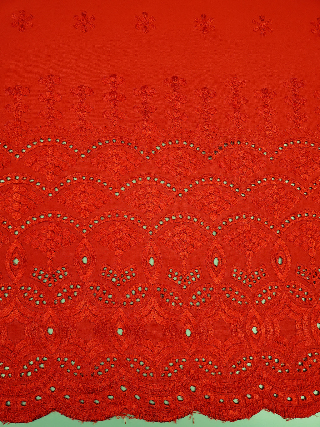 Red Eyelet Border