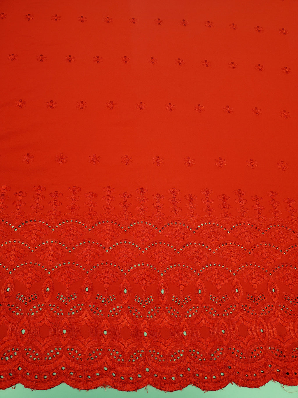 Red Eyelet Border