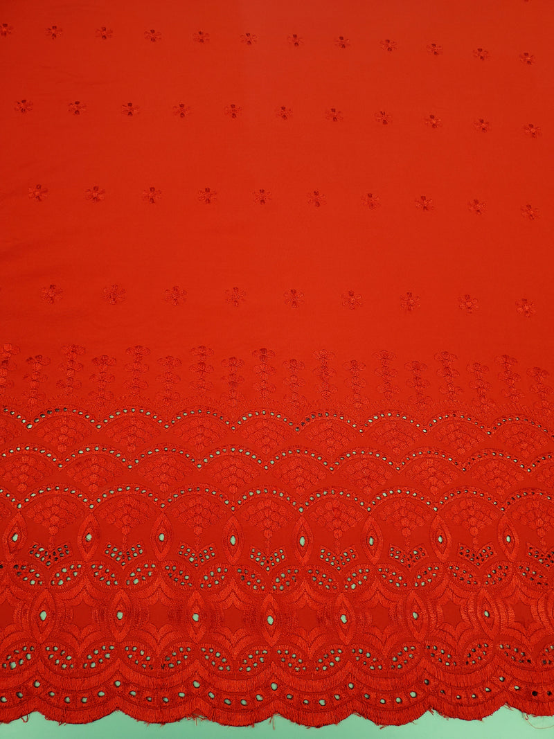 Red Eyelet Border