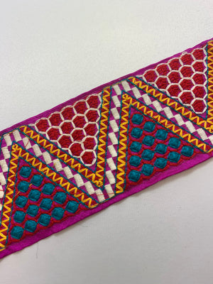 Colourful Thread Embroidered Border