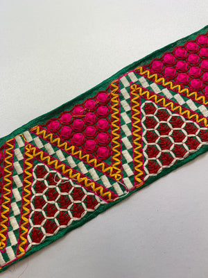 Colourful Thread Embroidered Border