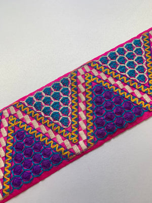 Colourful Thread Embroidered Border