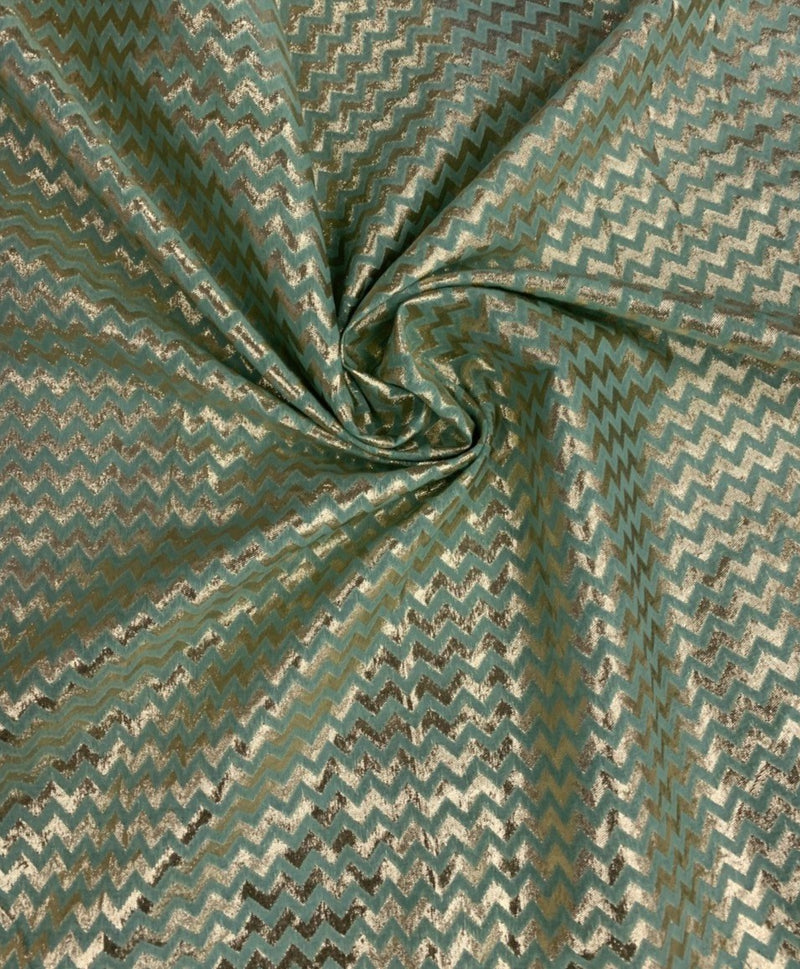 Brocade Mint Zigzag