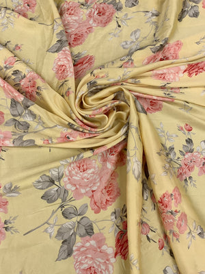 Satin Yellow Floral