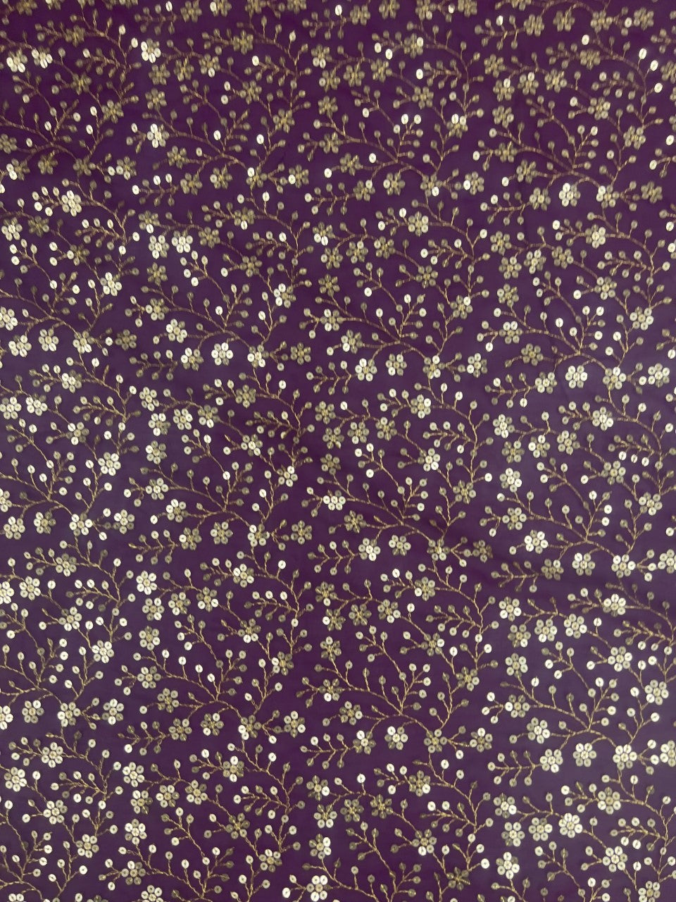 Georgette Purple Sequins