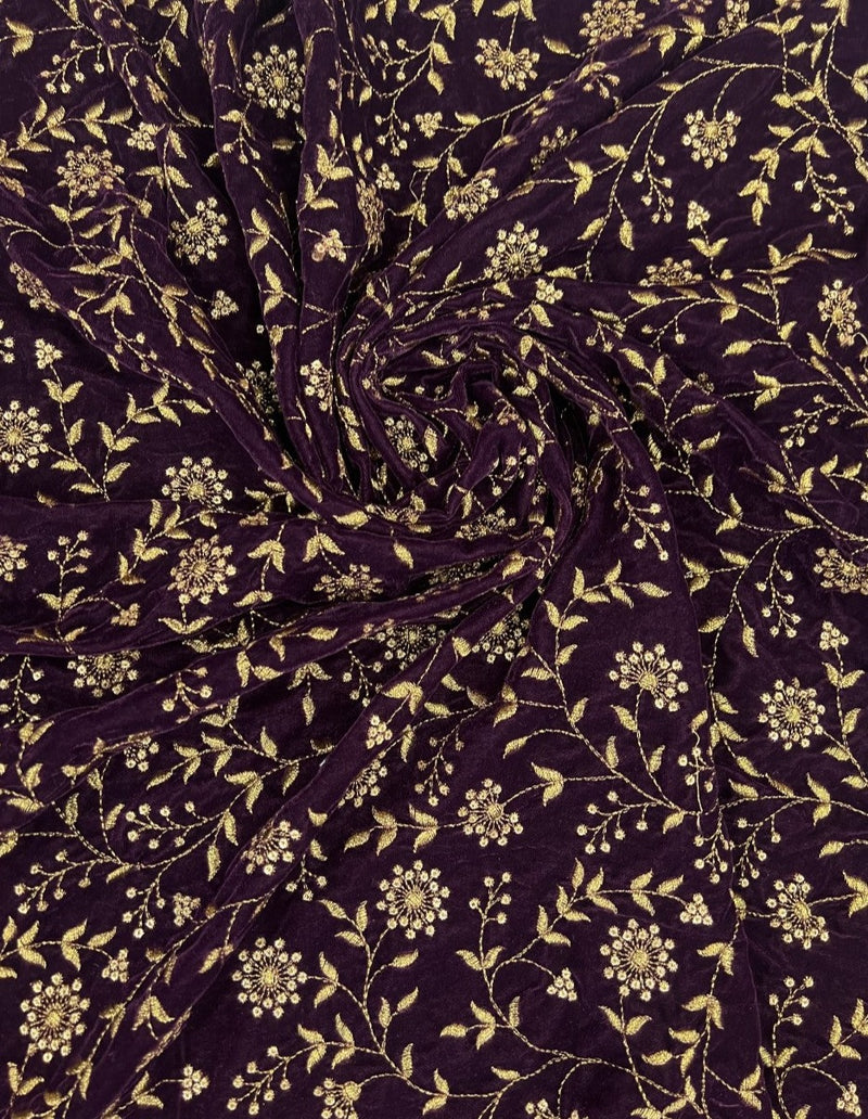 Velvet Plum Embroidered