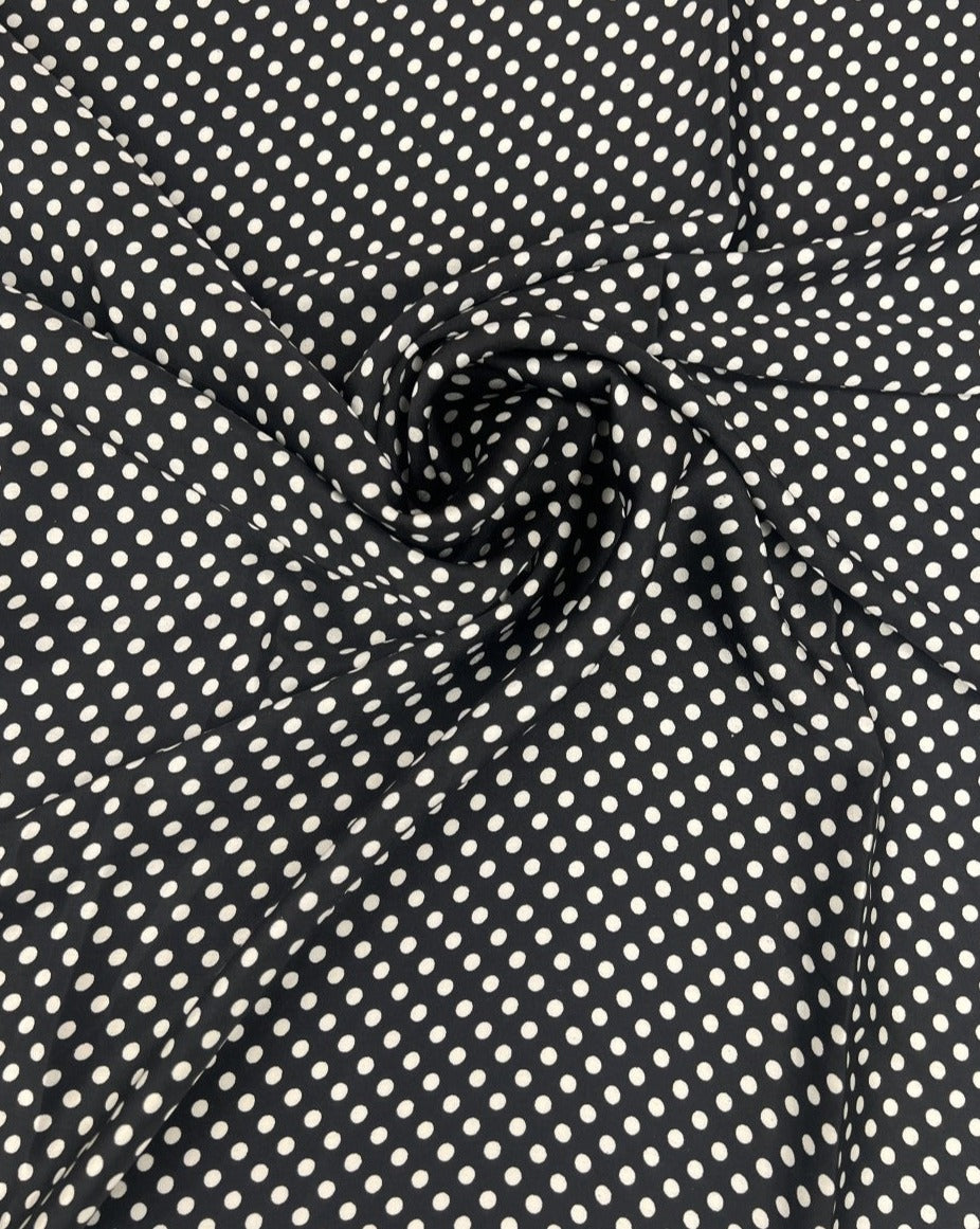 Satin Black/White Polka Dot #1