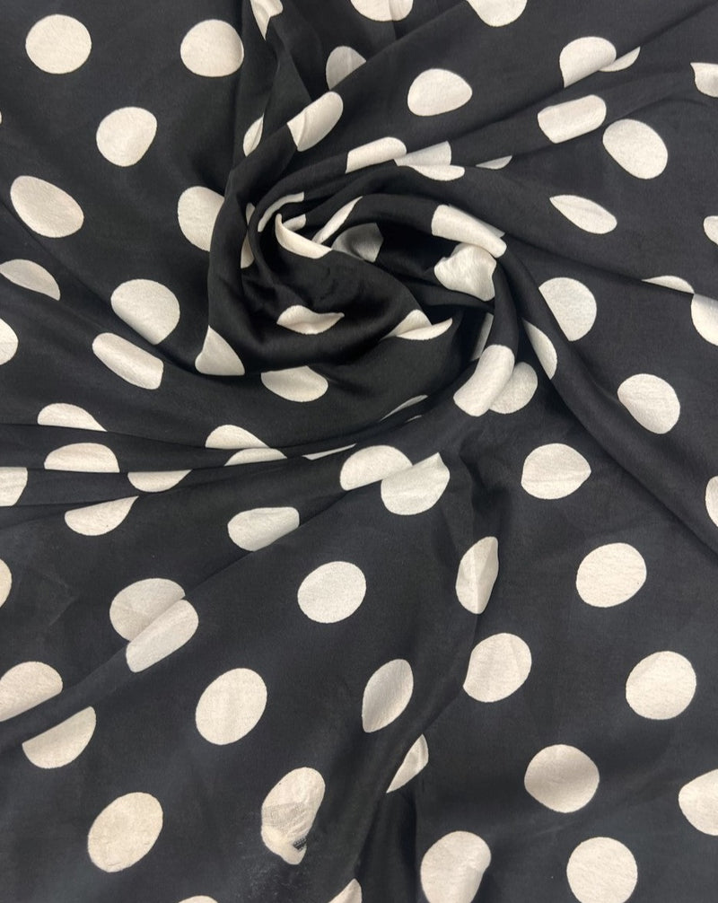 Satin Black/White Polka Dot #2