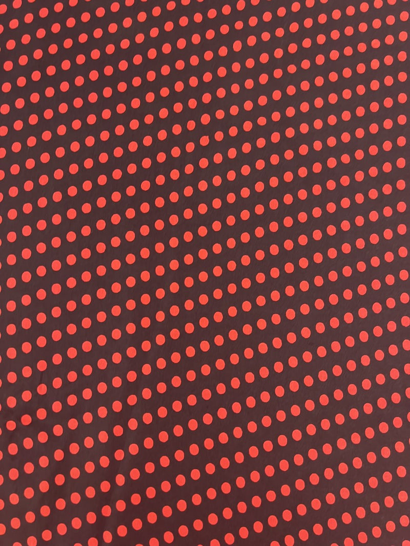 Satin Black/Red Polka Dot