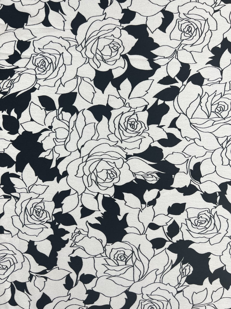 Satin Black/White Floral