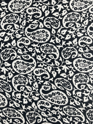 Satin Black/White Paisley